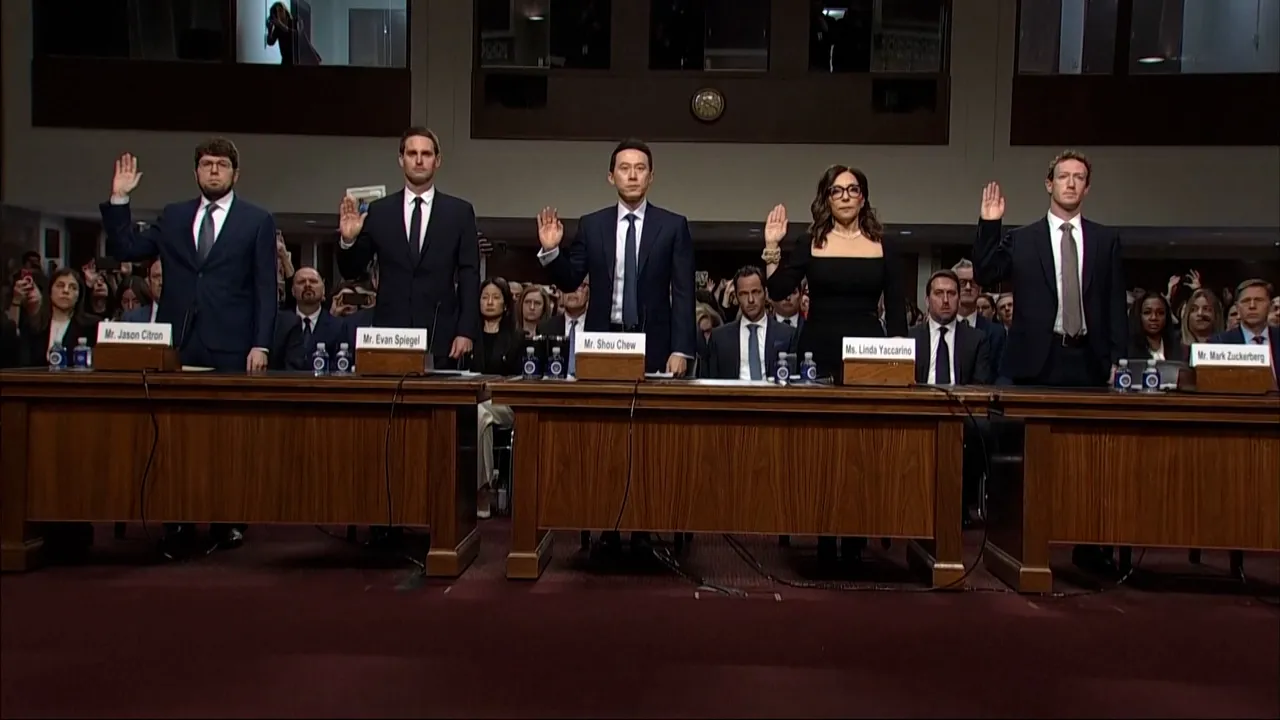 Big tech CEOs at the Senate Judiciary Hearing on Child online safety